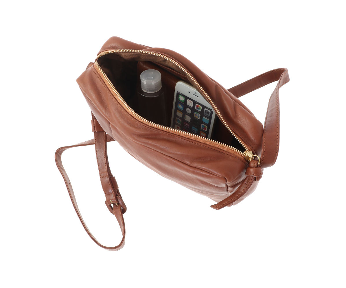 バッグ専用❗genten ハンドバッグ　茶色　刺繍　鍵付き　レザー
