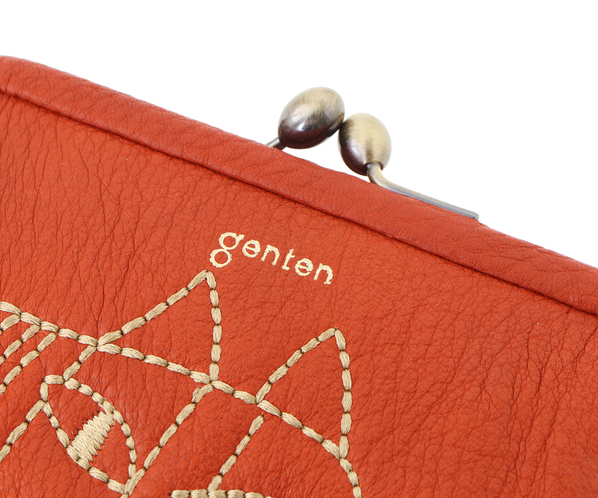 genten×LISA LARSON ソフト刺繍口金二つ折り財布「マイキー」 詳細画像 オレンジ 5