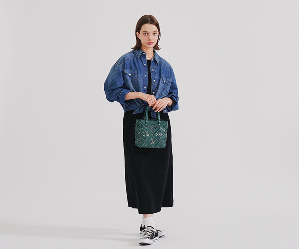 サスカットバスケット手提げバッグ Ｓ 詳細画像 ブルーグリーン 23