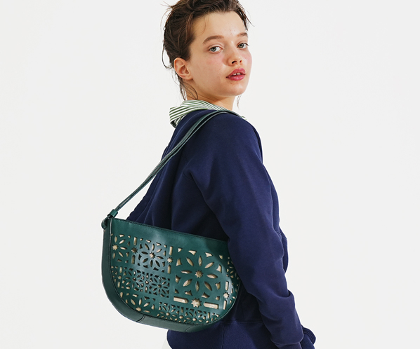 genten ゲンテン　カットワーク　ショルダーバッグ genten 【最大p21％選べるノベルティ付】 ゲンテン Garden
