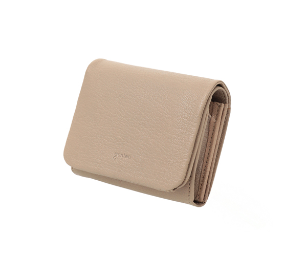 genten ベージュ がま口 二つ折り財布 折り財布｜革財布、バッグのgenten（ゲンテン）公式オンラインショップ