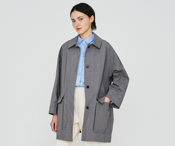 コットンワッシャーハーフコート 詳細画像 グレー 20