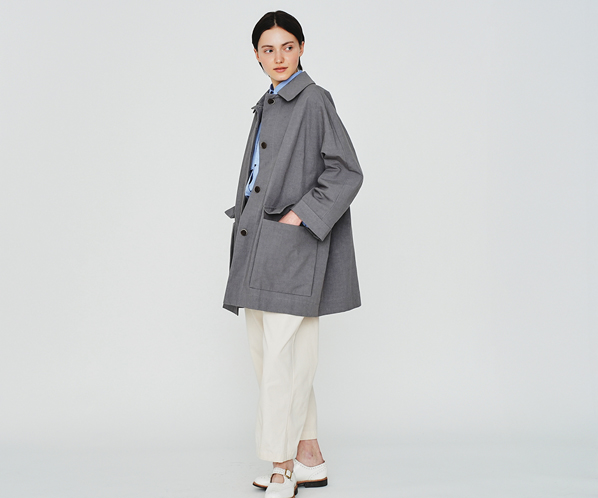 コットンワッシャーハーフコート 詳細画像 グレー 21