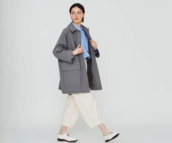 コットンワッシャーハーフコート 詳細画像 グレー 22