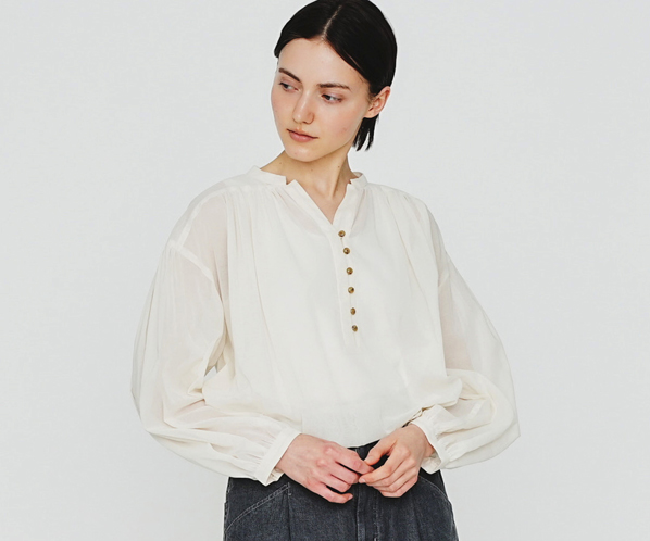 コットンオーガンジーシャツ 詳細画像 アイボリー 21