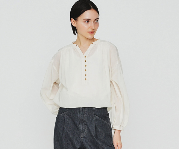 コットンオーガンジーシャツ 詳細画像 アイボリー 22