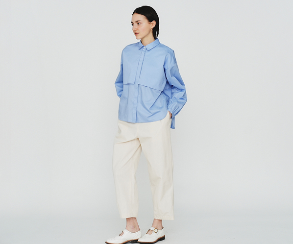 ハイカットコットンシャツ 詳細画像 サックス 24