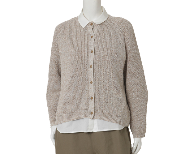 和紙ミックスニットカーディガン 詳細画像 モカ 2