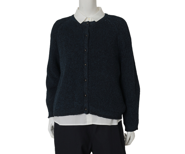 和紙ミックスニットカーディガン 詳細画像 ネイビー 2