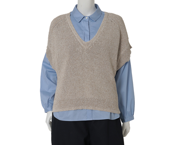 和紙ミックスニットカーディガン 詳細画像 モカ 2