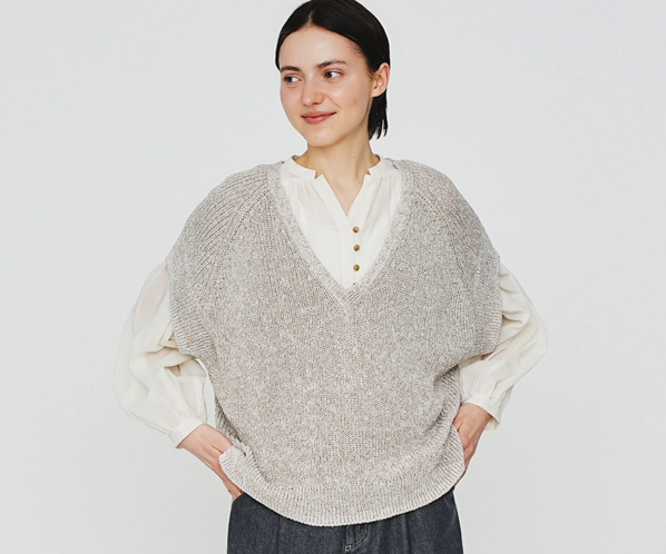 和紙ミックスニットカーディガン 詳細画像 モカ 20