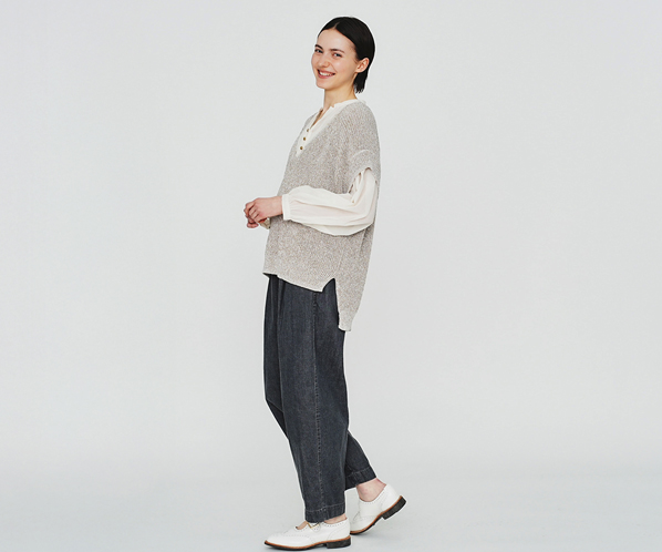 和紙ミックスニットカーディガン 詳細画像 モカ 21