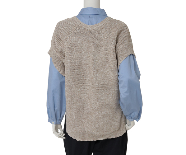 和紙ミックスニットカーディガン 詳細画像 モカ 4