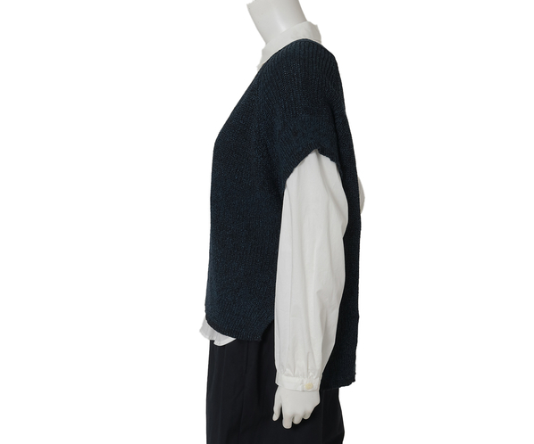 和紙ミックスニットカーディガン 詳細画像 ネイビー 3