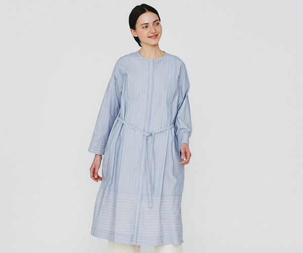 コットンストライプワンピース 詳細画像 ブルー 20