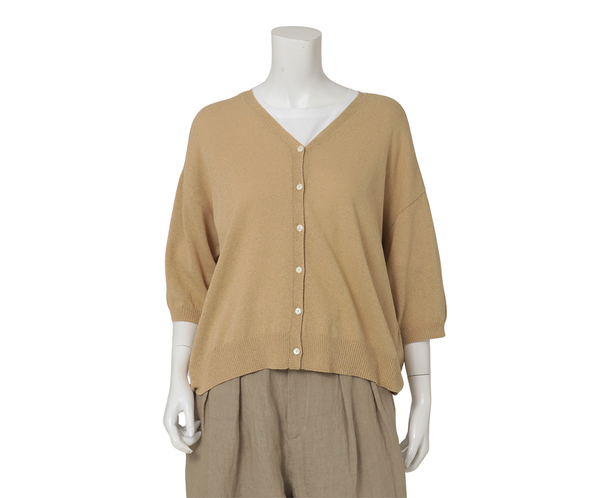 リネンコットンカーディガン 詳細画像 ベージュ 2