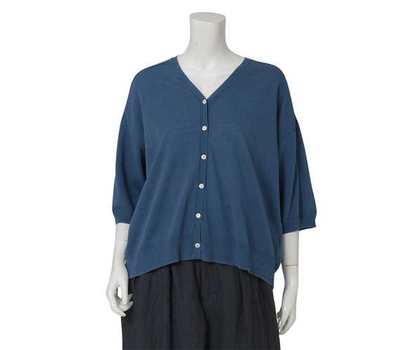 リネンコットンカーディガン 詳細画像 ブルー 2