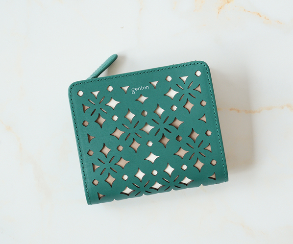 クアドリフォリオ 二つ折り財布 詳細画像 エメラルド 20