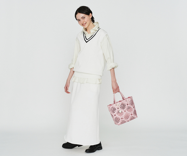 フラッターバスケット 手提げバッグ 詳細画像 サクラピンク 24