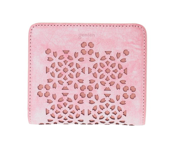 【新色】フラッターカットワーク 二つ折り財布 詳細画像 サクラピンク 2