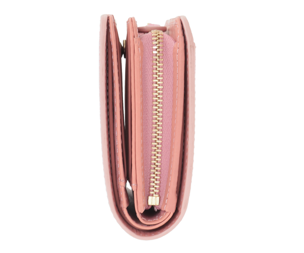 【新色】フラッターカットワーク 二つ折り財布 詳細画像 サクラピンク 3