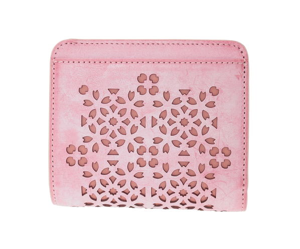 【新色】フラッターカットワーク 二つ折り財布 詳細画像 サクラピンク 4